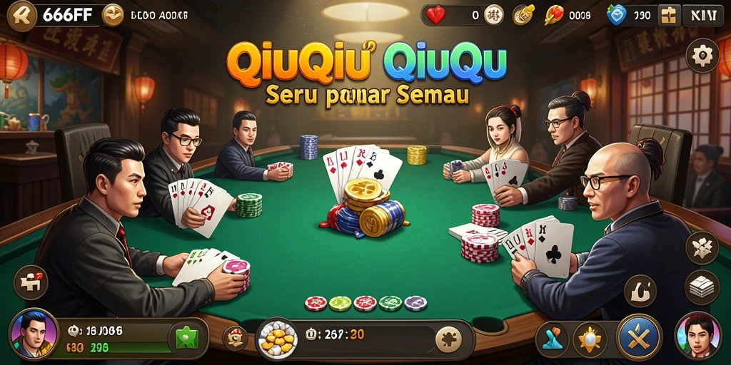 Tampilan menarik dan seru dari gameplay QiuQiu.