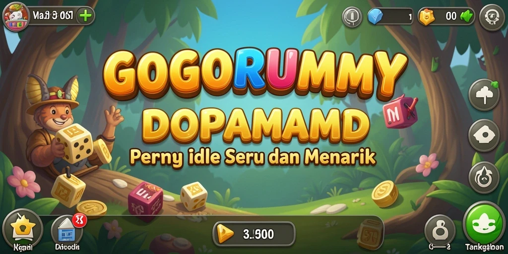 Tangkapan layar menunjukkan gameplay GOGORUMMY yang menarik dan interaktif.