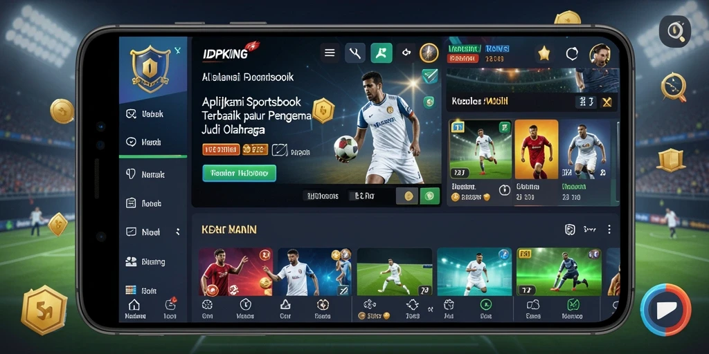 Tangkapan layar menunjukkan antarmuka aplikasi IDPKING saat bertaruh pada olahraga.