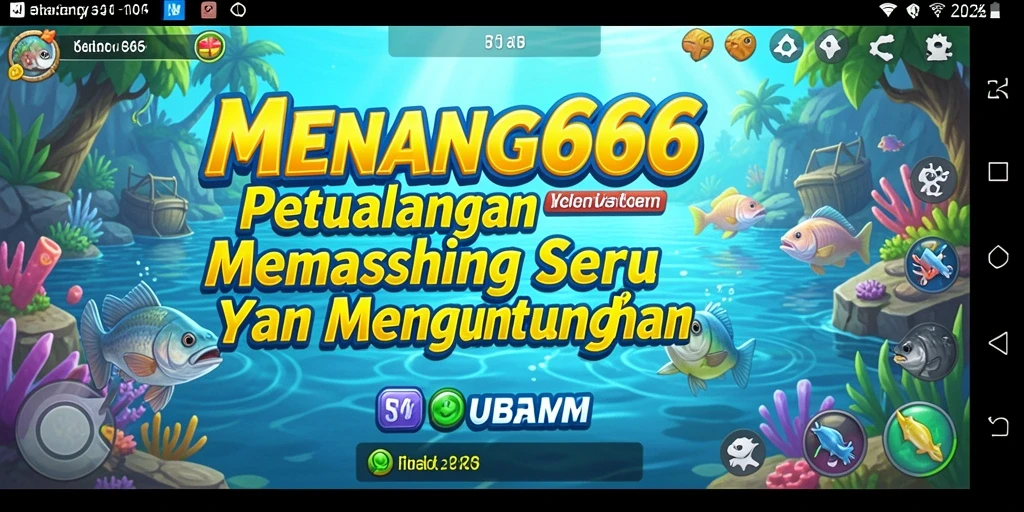Screenshot MENANG666 menampilkan pemain yang sedang memancing dengan latar belakang laut yang keren.