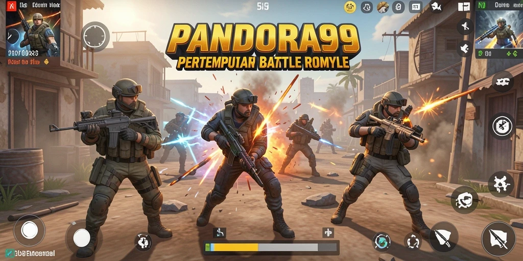 Screenshot PANDORA99 menampilkan aksi seru dalam pertandingan Battle Royale.