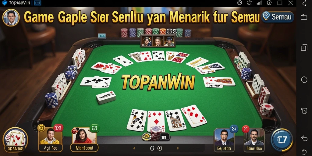 Tampilan gameplay seru dari TOPANWIN yang menampilkan pertarungan kartu Gaple.