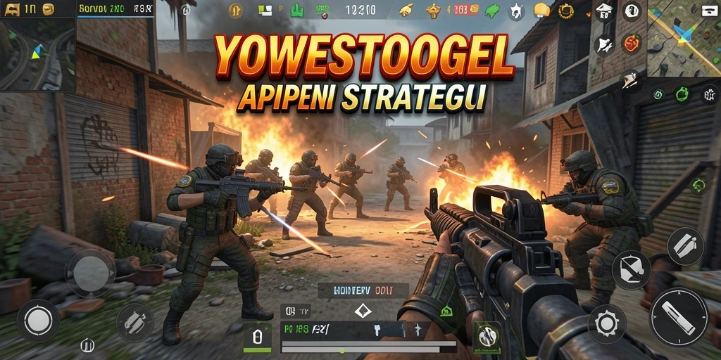 Tampilan gameplay intens dengan aksi menembak mendebarkan.
